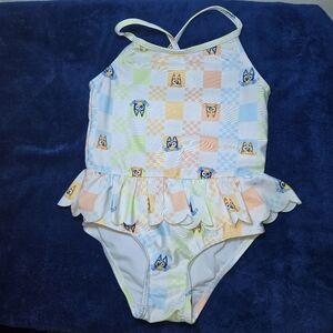 Toddler Girl Size 4T Bluey Ringo One Piece Ruffle Swimsuit